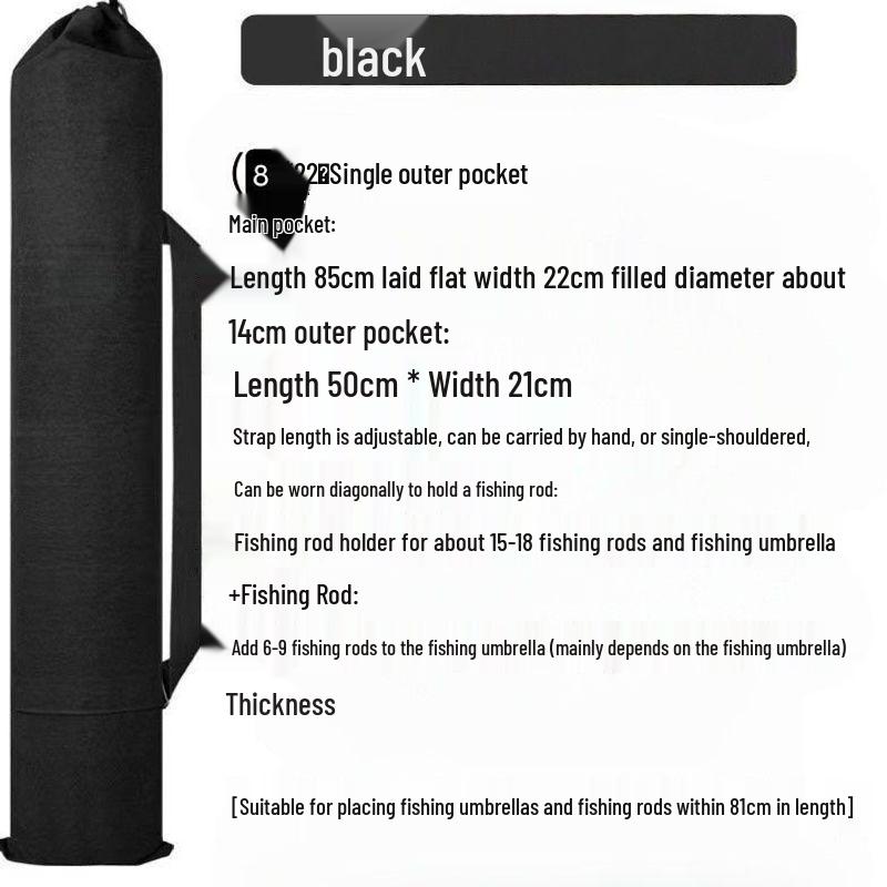 Lightweight Canvas Fishing Gear & Rod Storage Bag with Umbrella Holder