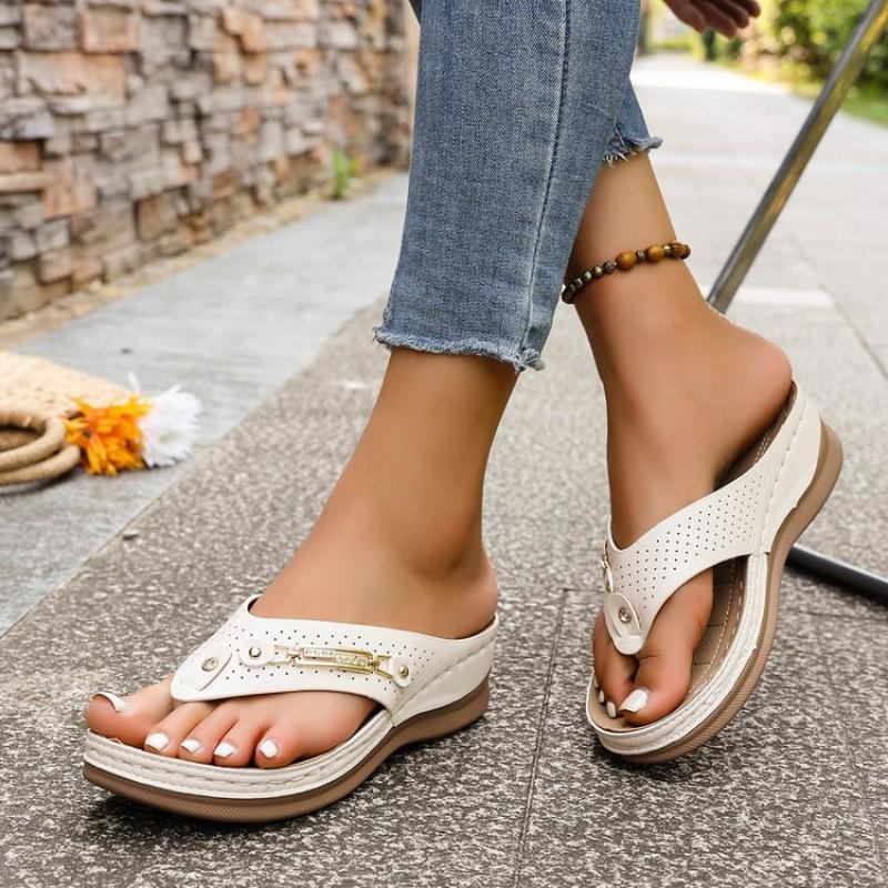 Fashion Summer Women Slippers Big Size Platform Wedges Sandals Non-Slip Open Toe Sandals Flip Flops Comfortable Beach Shoes Slides Women