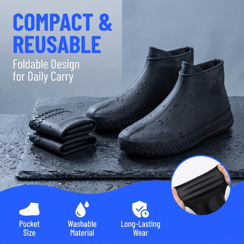 1/2Pair Rubber Rain Boots Rain Shoe Cover For Shoes Silicone Rain Boots Covers Protector Waterproof Footwear Covers