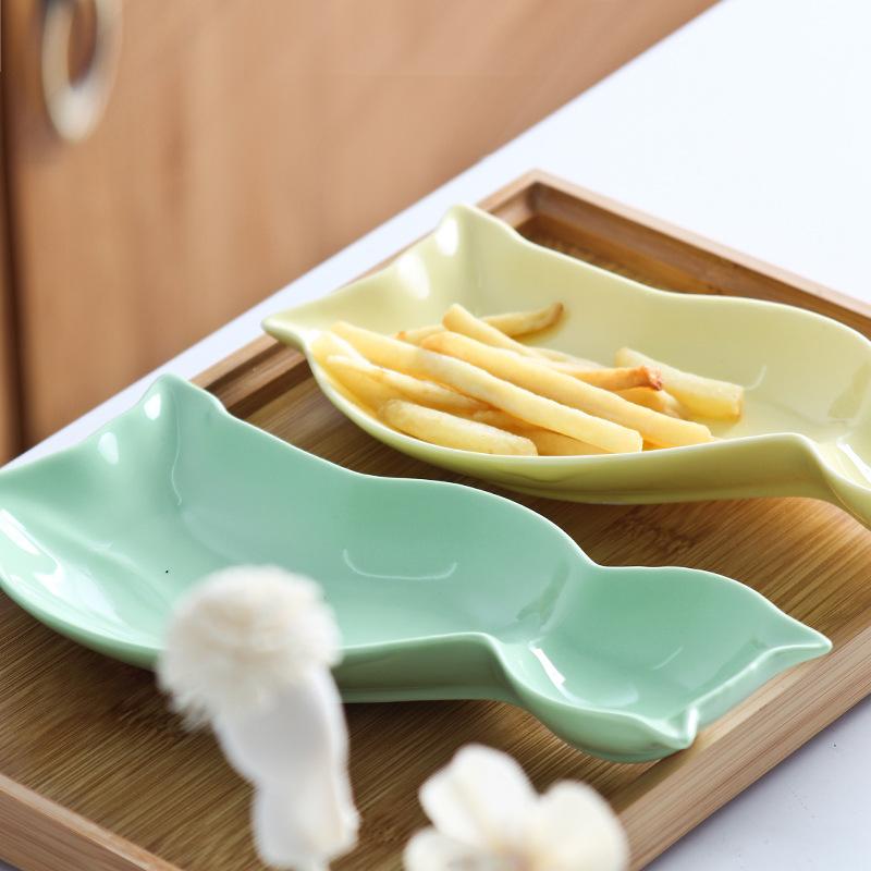 Piatto creativo a forma di gatto in ceramica, piatto per snack con patatine fritte, piatto per snack dim sum, piatto per colazione, stoviglie da cucina