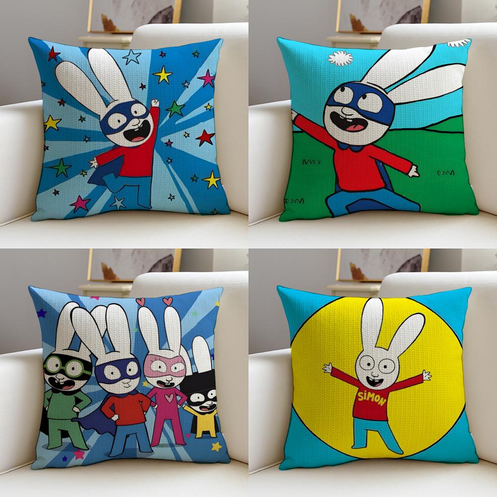 Whimsical SSimon Super RabbitS Cushion Cover Pcs Linen Throw Pillow Covers x x Modern Home Decor