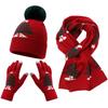 New Women's Christmas Tree Knitted Hat Scarf Glove 3-Piece Set Parent Child Winter Warm Knitted Hat