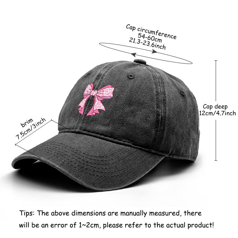 Bowknot Pattern Print Snapback Sun Hat, Dad Hat Unisex Vintage-Inspired Headwear Lightweight Adjustable Baseball Cap