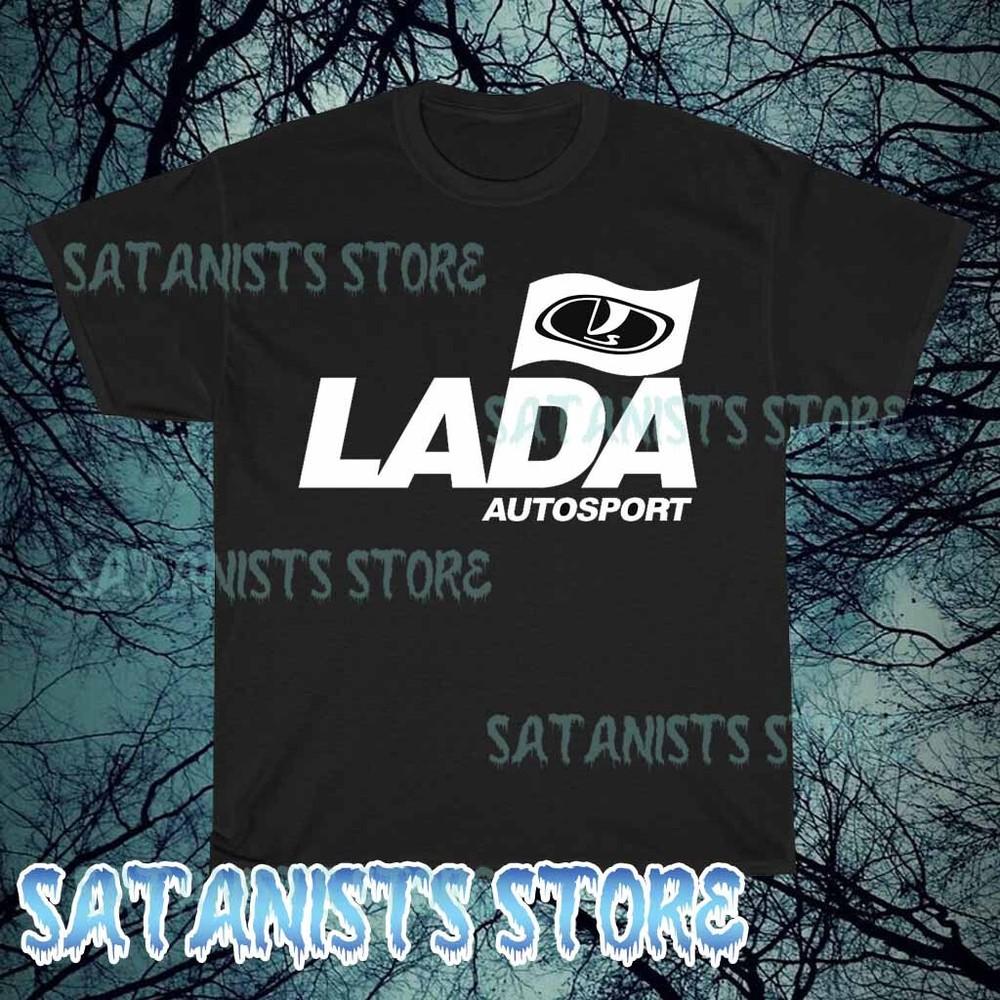 

New Lada logo (white) Active Logo Men s T-shirt funny size S to 5XL M