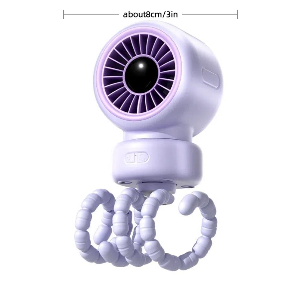 Pro 3 Speeds Baby Stroller Fan 3600mAh Clip Design Octopus Clip Fan 12H Runtime Quiet Operation Rechargeable Fan Crib Use