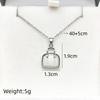 1 Pcs Fashion Opal Bag Copper Pendant Necklace Female Design Collarbone Chain Women's Girls' Elegant Accessories