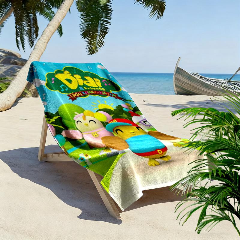 Didi and Friends Print Beach Towel, Large Soft Quick Dry Towel for Beach Camping Swimming