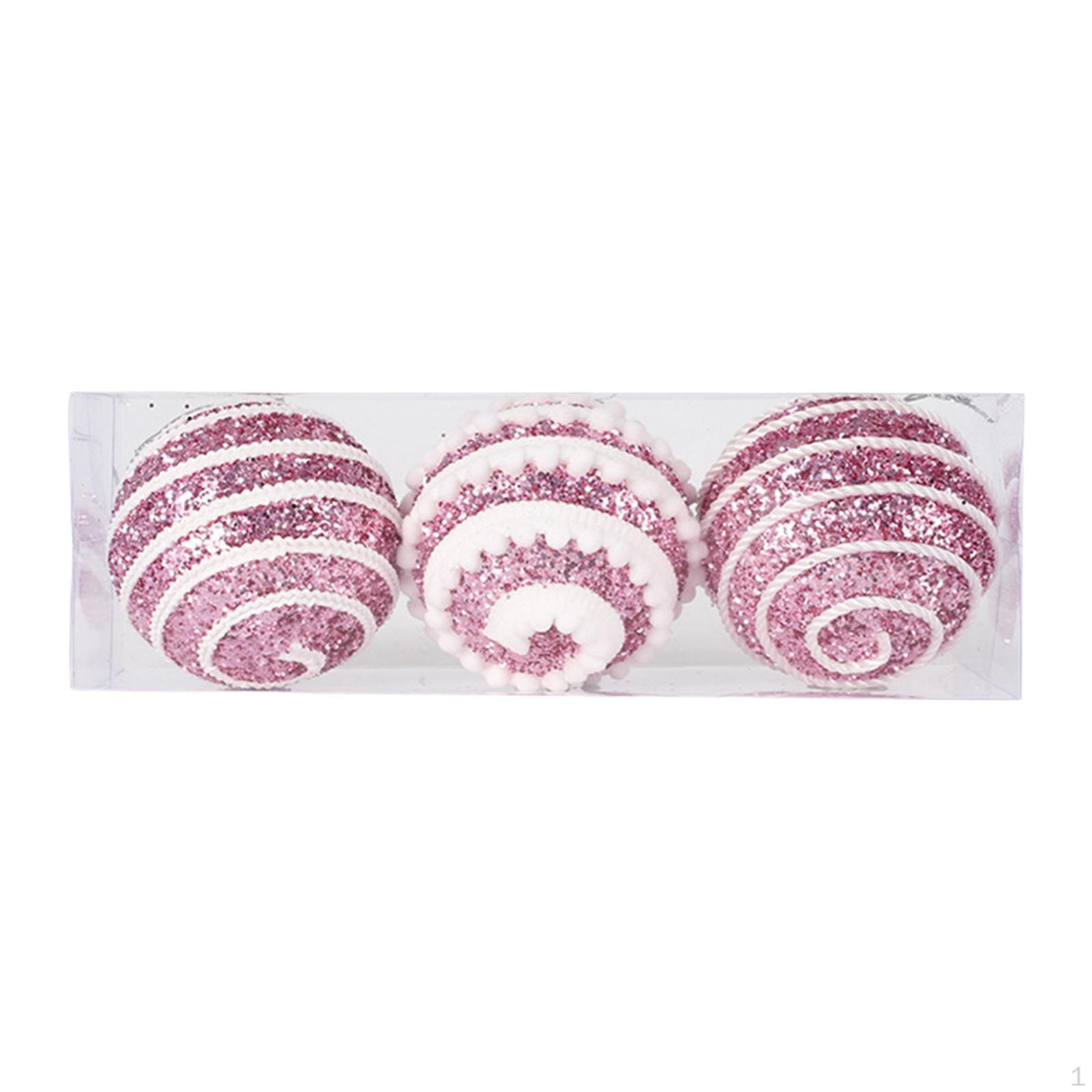 

3 Christmas Baubles for Cafe and Restaurant Holiday Displays Pink