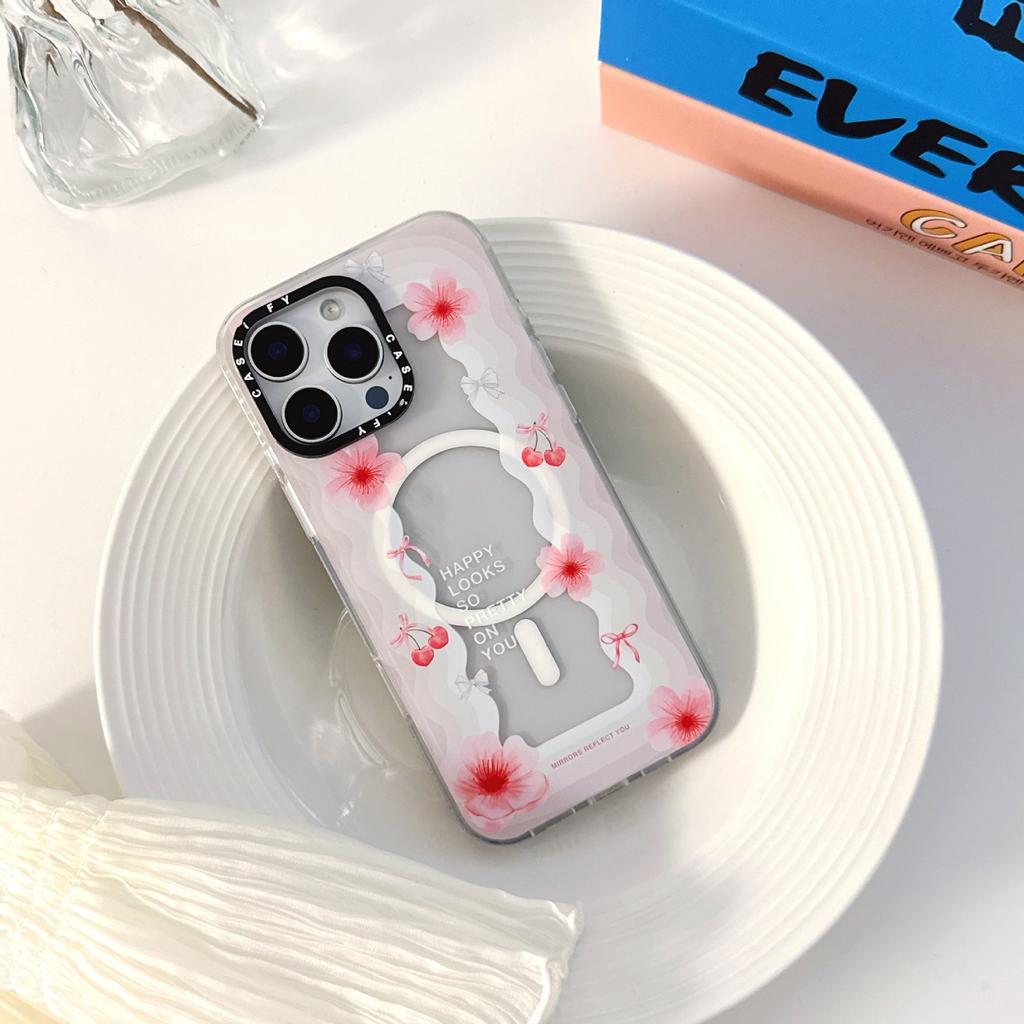 C Shell Two-in-one Magnetic Summer Floral for IPhone14 for Apple 15 Mobile Phone Case 13proma Personalized Creativity