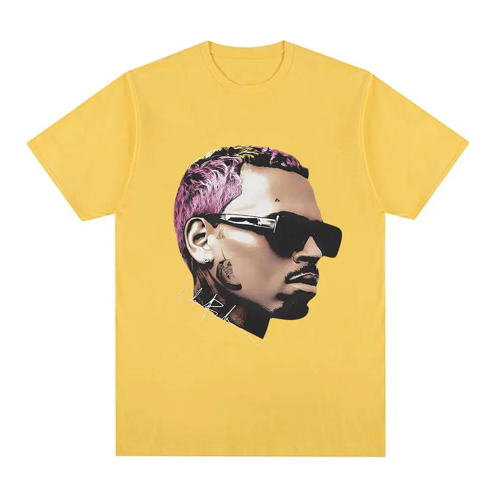 Rap singer Chris Brown BreezyBig Face Graphic T-shirt Harajuku women's short sleeved Tshirt street