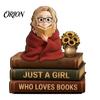 Detailed Wooden Craftsmanship 2D Flat Reading Girl Figurine with Stacked Book Design for Lovers, Small Ornament Bedside Table Decorative Tabletop