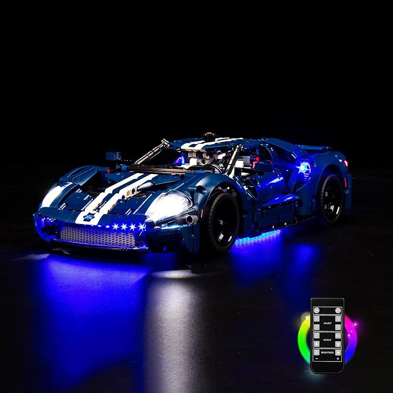 VONADO LED Işık Seti Lego 2022 Ford GT 42154 ile Uyumlu, Uzaktan Kumandalı Technic Ford GT Işık Kiti Lego Araba ile Uyumlu Yetişkinler için 42154 (HAYIR