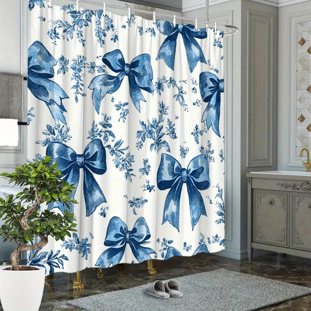 Waterproof Floral Pattern Shower Curtain Blue and White Vintage Design Bathroom Shower Curtain Liner Home Decor Accessories Cott