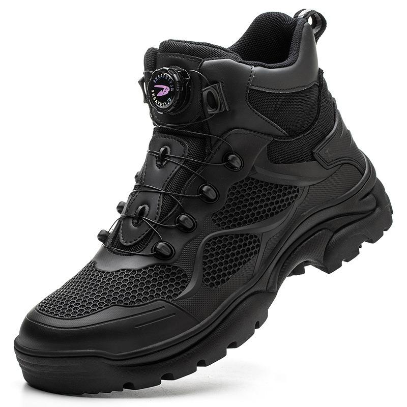 labor urance shoes are smash-of and puncture-proof, new high-top safety shoes, light and breathable, four-season comfortable work shoes
