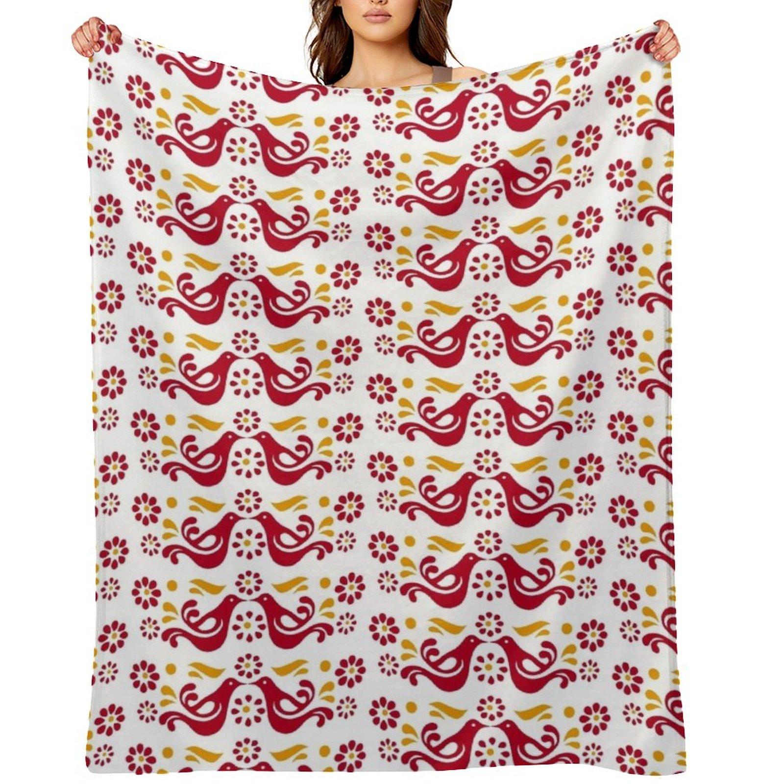 Red & Yellow Pyrex Friendship Pattern Throw Blanket Sofas Luxury Luxury St Single Blankets 30x40in