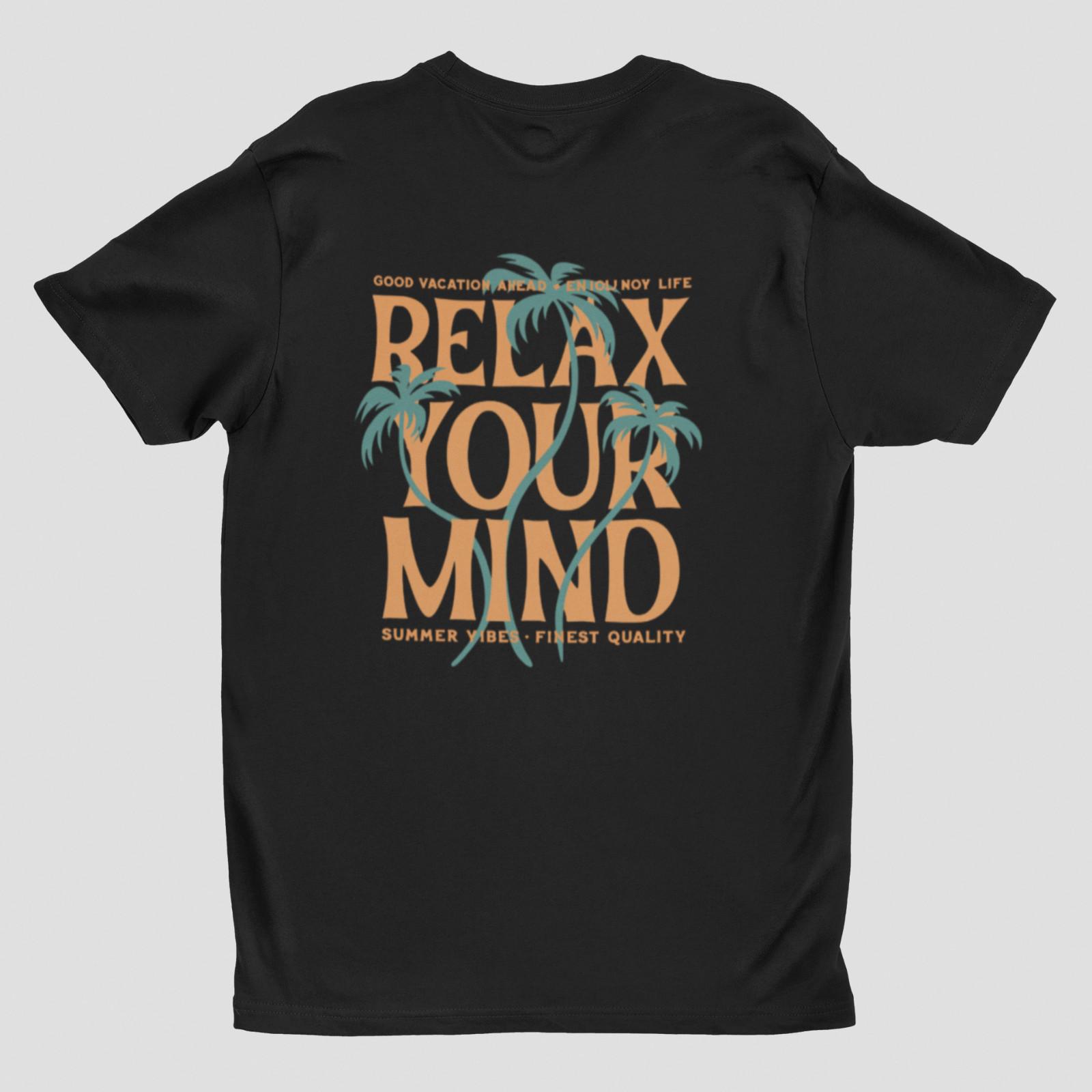 Relax Your Mind Palm Tree Graphic T-Shirt Summer Vacation Retro Beach Tee Unisex 3XL