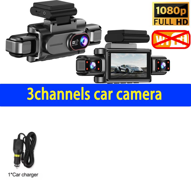 1080P WiFi DashCam Car DVR with 3/4 Lens 360°Auto Black Box Night Vision 24H Parking Monitor Video Recorder for Vehicle Security