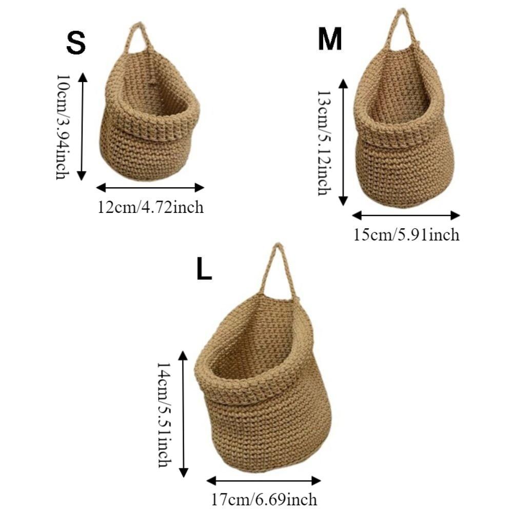 Hand-Woven Wall Hanging Basket Decorative Soft Vegetable Fruit Storage Baskets Space Saving Egg Fruit Storage Container