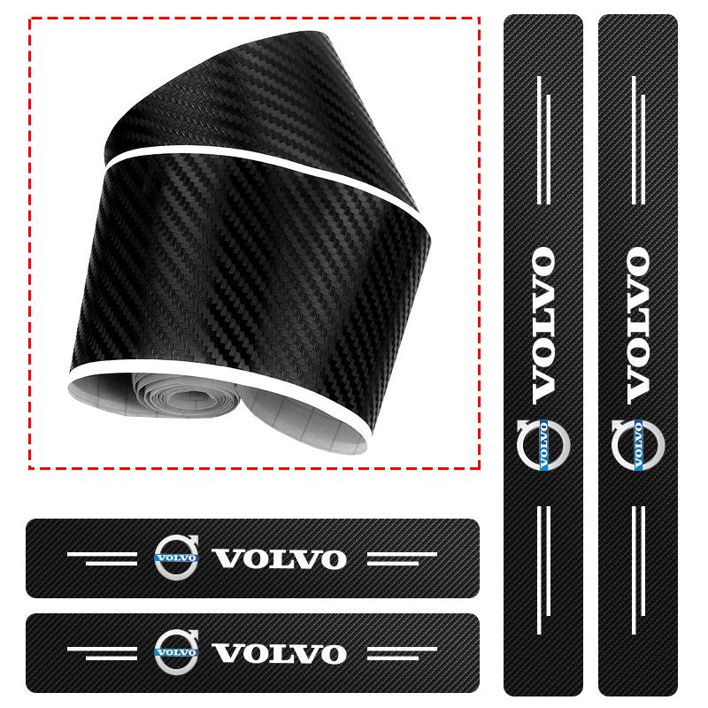 Car Door Plate Carbon Fiber Threshold Protector Sticker Decals For Volvo T6 V90 V60 V40 XC90 S60 C30 XC60 V50 V70 S90 XC40 S80