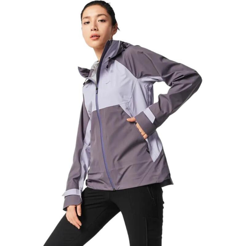 DECATHLON MH500 QUECHUA Colour-blocked Mountain Hiking Waterproof Jacket Women's Pale Purple/Purple