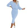 Dames Tweedeelig Vest Jurk V-hals Trui Trui Lange Rok Pak