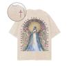 Bedrucktes T-Shirt Sommer Kurzarm Lässig Baumwolle T-Shirt Harajuku Y2k Gewaschen Übergroß Herren Damen Kleidung