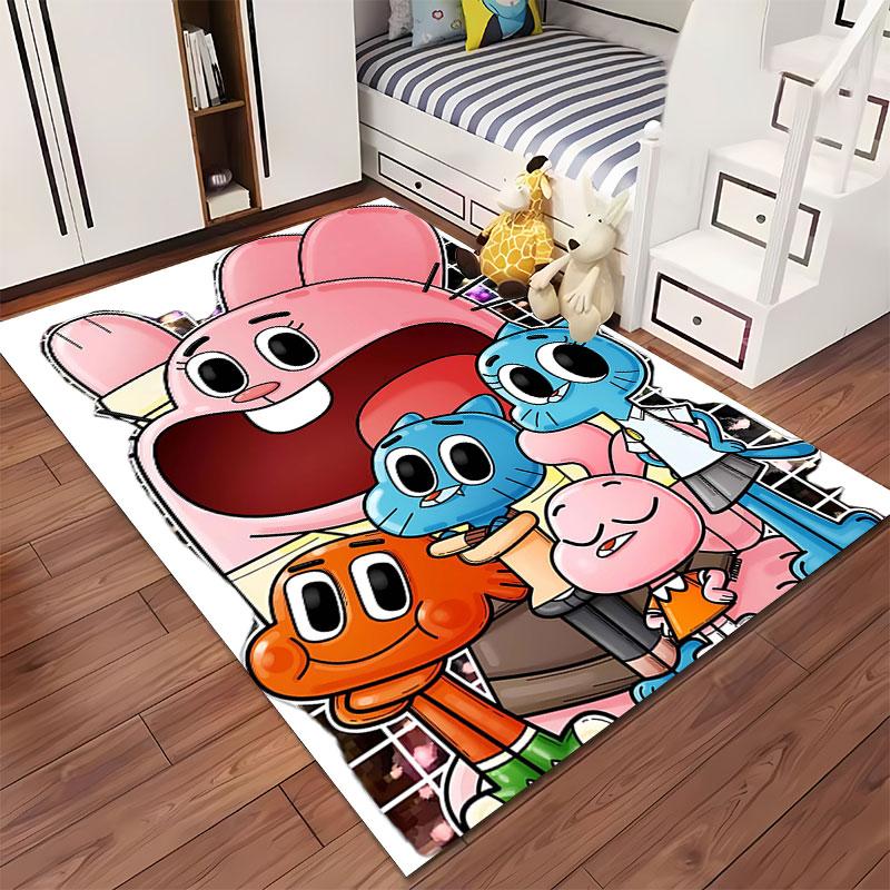 Cartoon Family Pattern Carpet suitable as a non-slip mat for the living room or bedroom sofa