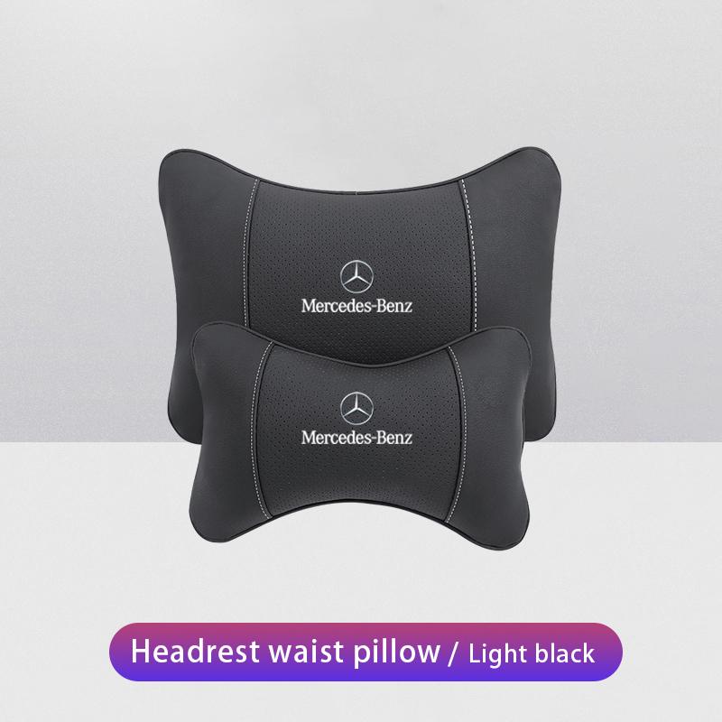 

GLC GLB Car Seat Headrest Auto Logo Neck Pillow For Mercedes Benz AMG W206 W204 W205 W212 W213 W221 W222 W223 W251 W464 W240 W2 headrest чорний