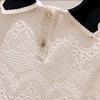 Camicetta in Pizzo Traforato Retro Chic Francese per l'Estate da Donna Nuova alla Moda e Stilosa