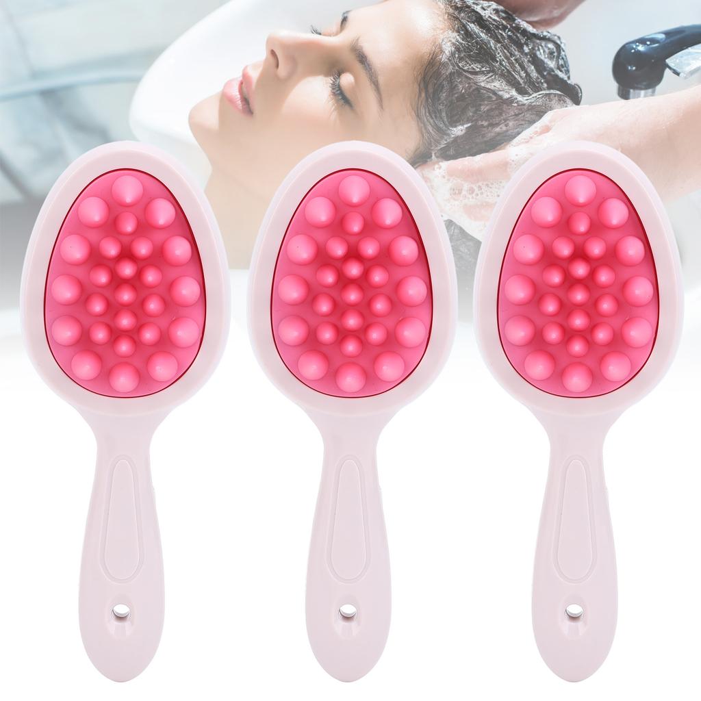 3PCS Scalp Massage Brush Long Handle Double Sided Tooth Head Massage Tool Shower Bath Massager Brush for Home Bathroom