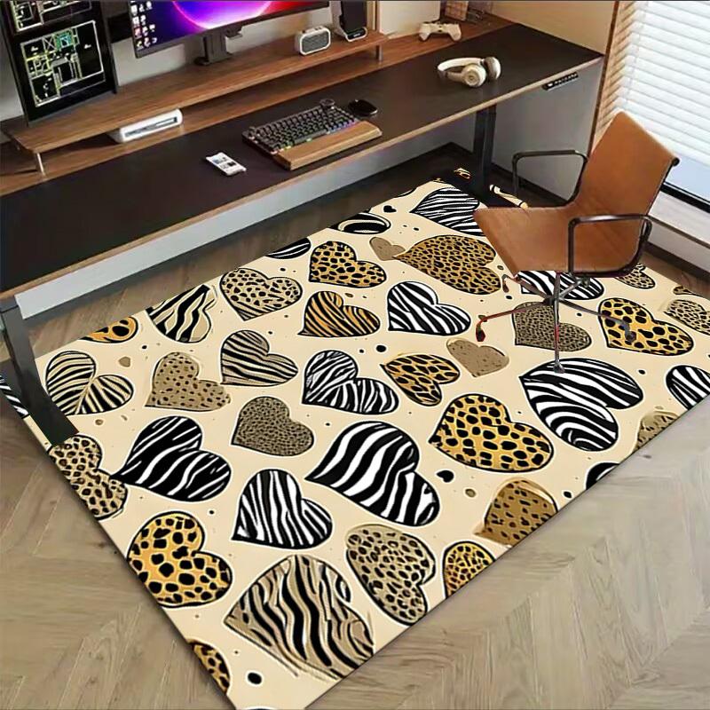 1 Stück Zebra-Print Leopard-Print Extra Groß Rutschfester Teppich, Büro, Familie, Schlafzimmer Großer Teppich Innen Teppiche, Lebendige Farben