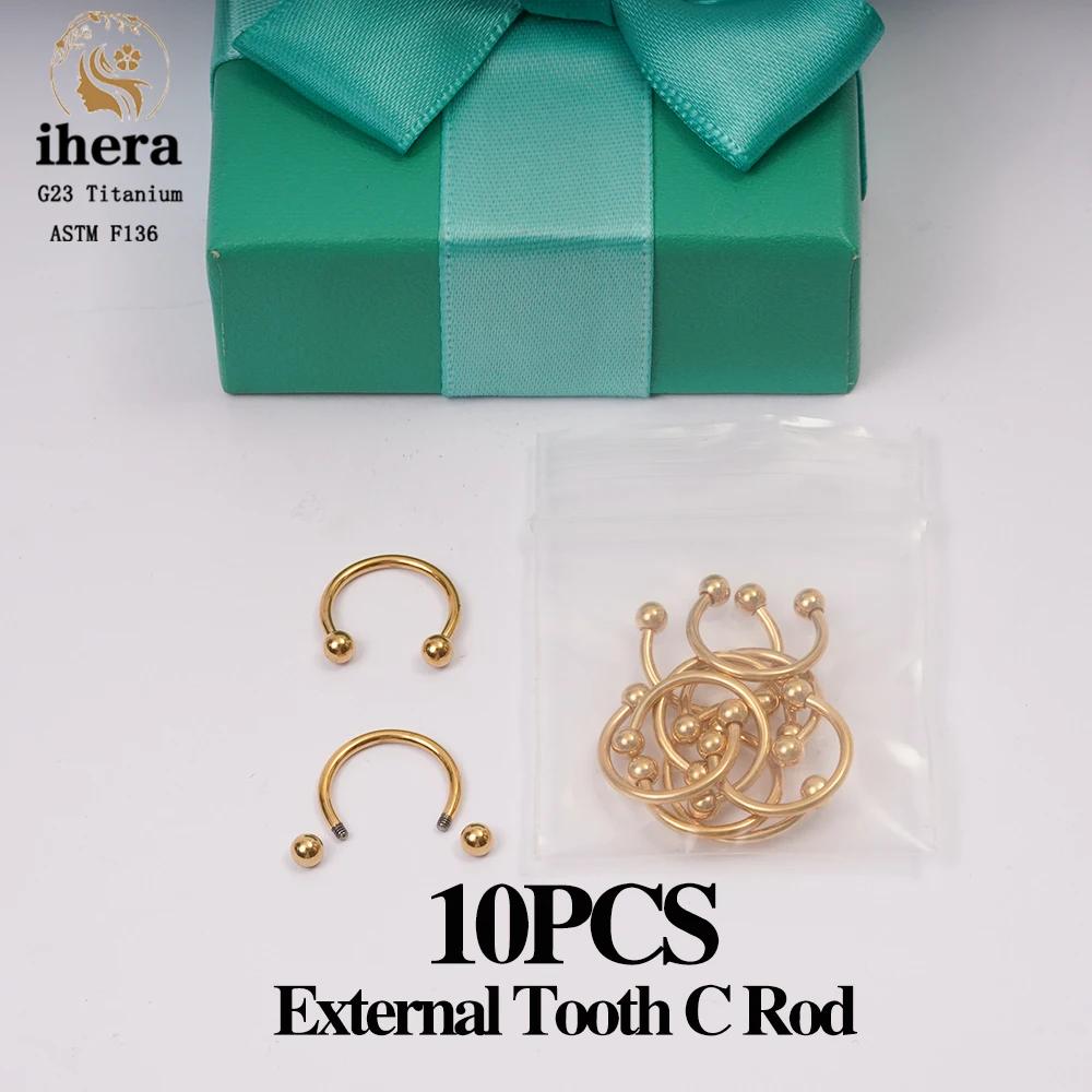 10PCS G23 Titanium Eyebrow Piercing Jewelry Nose Septum Piercing Ring C Rod 16G ASTM F136 Women Labret Lip Stud