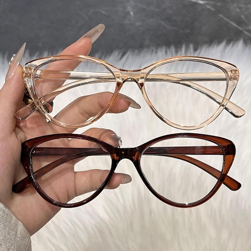 2 Pairs of Classic and Fashionable Cat Eye Design Glasses Are Perfect Accessories for Men and Women's Fashion