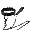 Punk Gothic Rivet Alternativní Pu Leather Collar Trakční Lanový Bondage Náhrdelník
