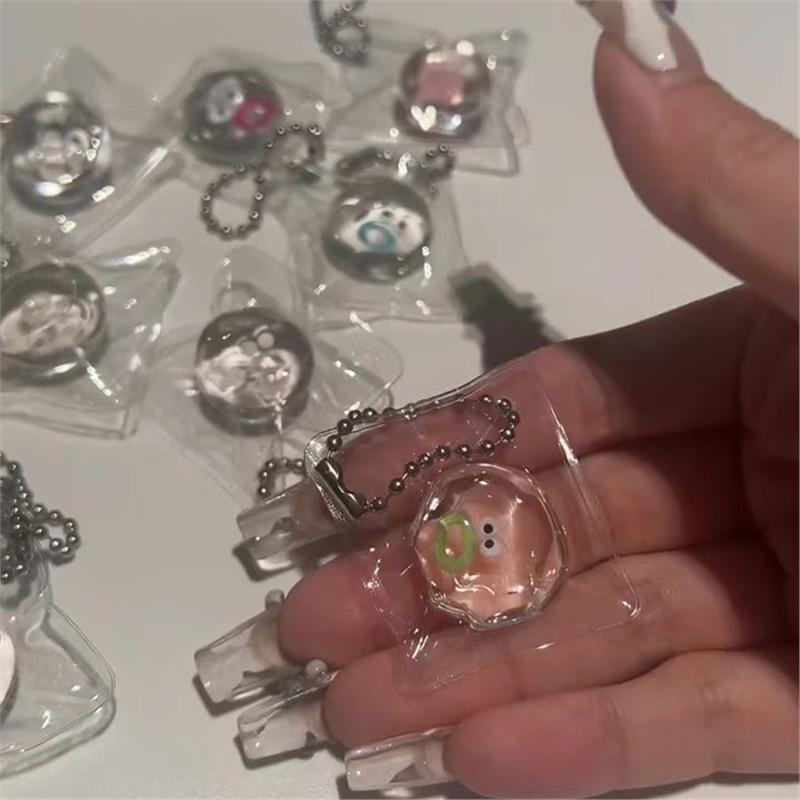 Clear Dango Squishy Stress Ball Keychain - Slow Rebound & Sticky Cute Backpack Pendant