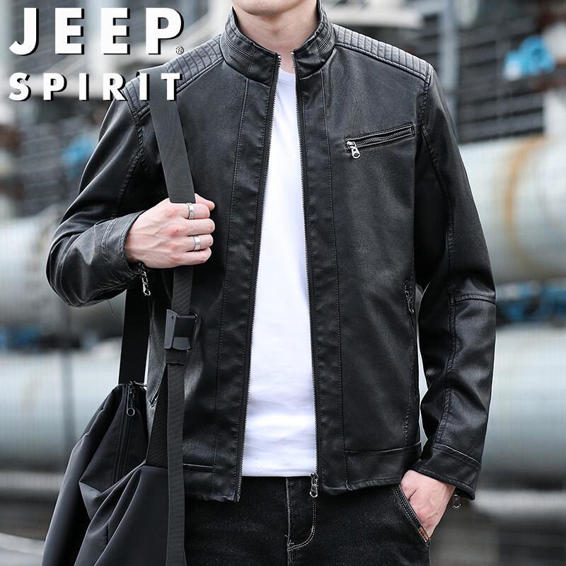 

JEEP SPIRIT Men s Stand-Collar Faux Leather Jacket 3XL