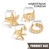 Set of 4 Adjustable Geometric Shell Rings for Women Summer Beach Jewelry in Gold & Silver Alloy Coastal Accessories
