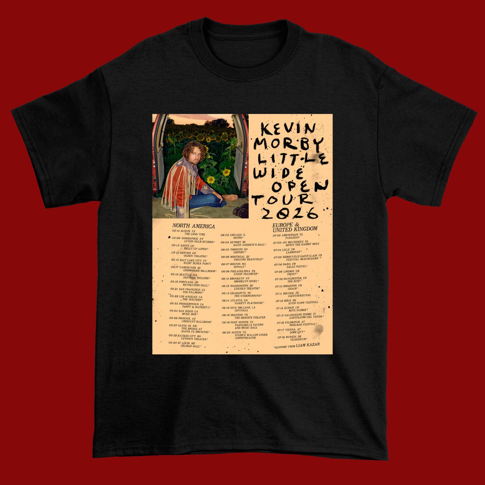 Kevin Morby Announces New Album, Little Wide Open & 2026 World Tour Shirt CL450 M