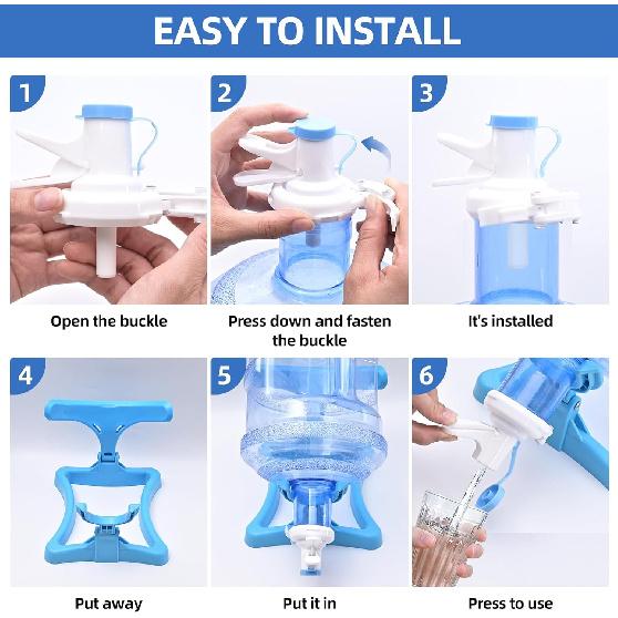 5 Gallon Water Jug Holder, Collapsible Water Dispenser Stand and 2 Dispenser Valves, Thicking Water Dispenser for 3-5 Gallon Bottle
