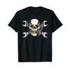 Cigar Smoking Skull Crossed Wrenches T Shirt Vintage Casual Unisex Homme Soft Slightly Streetwear Fashion
