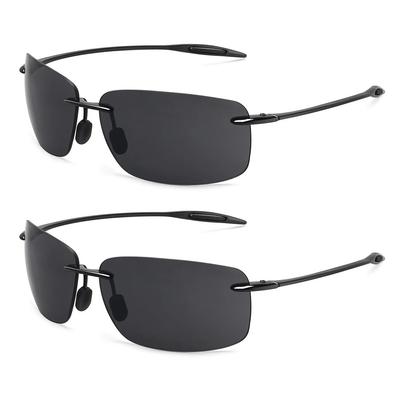MAXJULI Óculos de sol masculinos Piloto Clássico Moda Condução Esportes Sem Aro Masculino Feminino TR90 Armação UV400 Óculos Femininos 8009