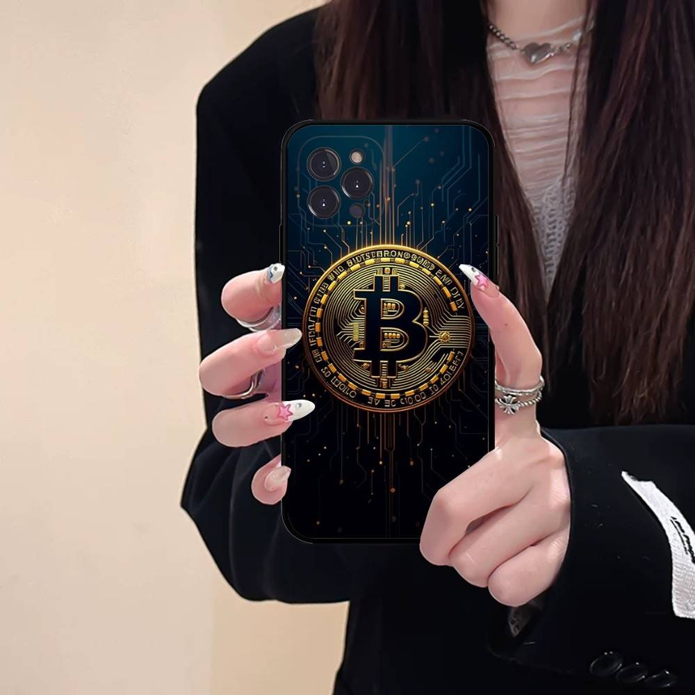 Bitcoin Phone Case For IPhone 17 16 15 14 13 12 11 Pro Max Plus Mini Silicone Black Cover