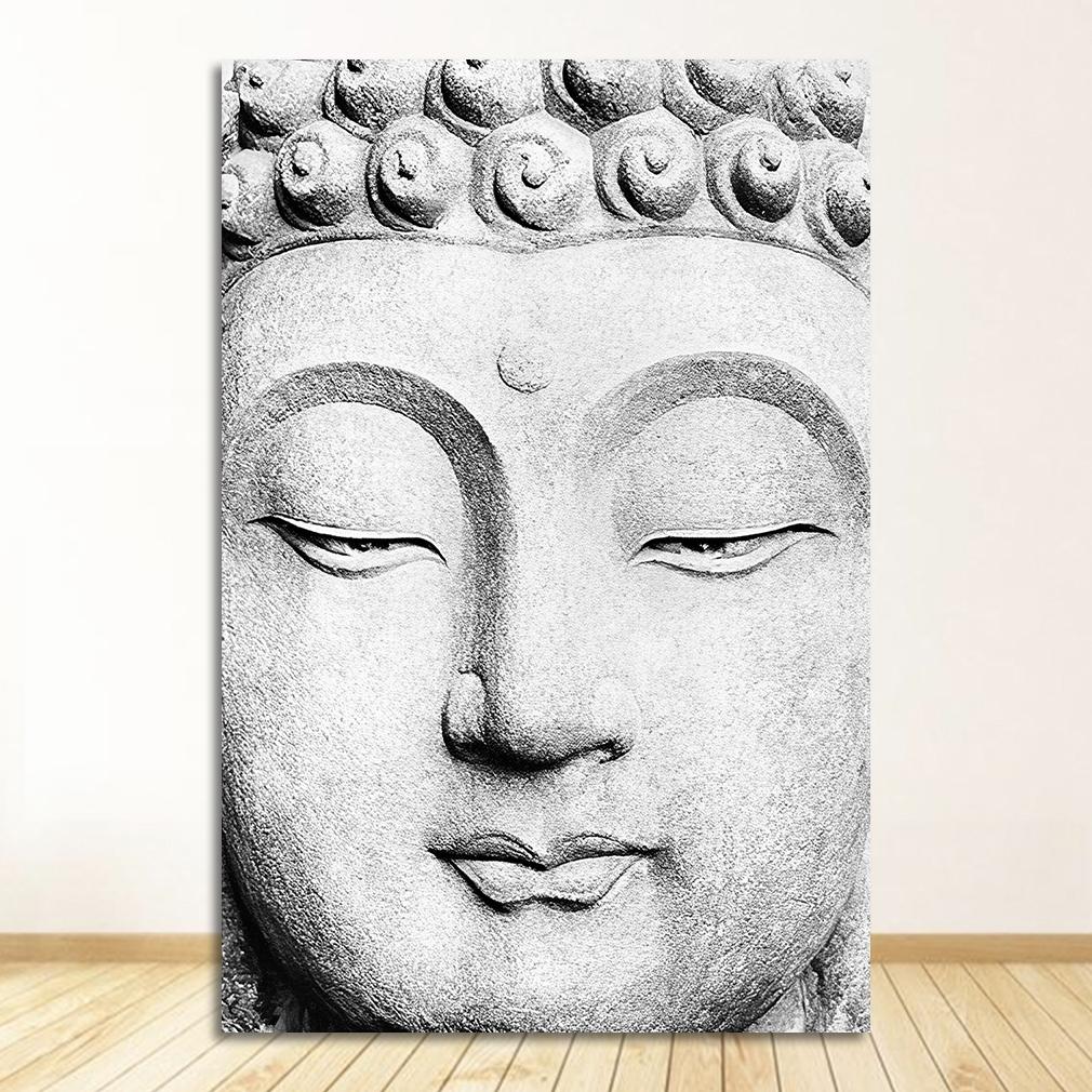 Wall Art Canvas Painting Black White Nordic Posters And Prints Pictures For Living Room Sakyamuni Buddha Statue Qoutes