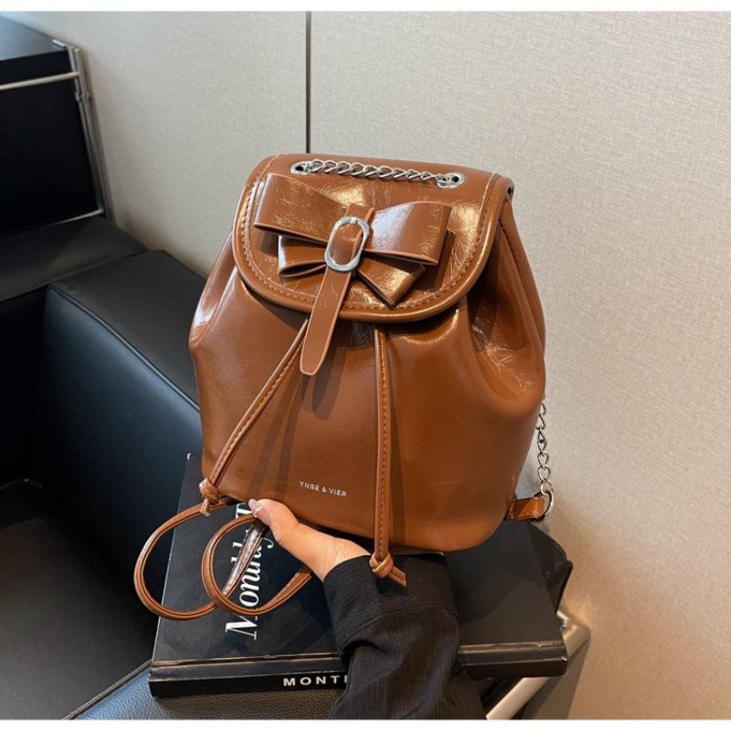 

Premium retro women s backpack autumn new fashion commuter backpack versatile bucket bag коричневый