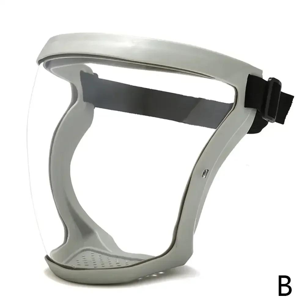 Schutz-Vollgesichtsschutzmaske Transparente Kopf-Augen-Sicherheitsabdeckung Brillen-Visier Staubdicht Winddicht Antibeschlag-Schutzbrille