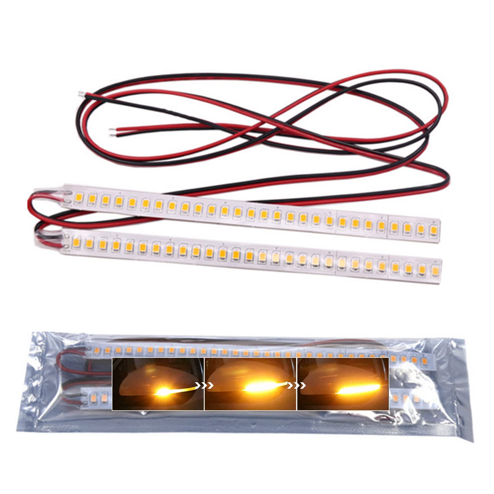 

AUTOYUZU Последовательная светодиодная лента с бегущим светом, Указатель поворота зеркала заднего вида, Автомобильный светодиод, 28 ступеней, 28 LED оранжевый