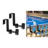2pcs Pool Tool Hangers for Fences Railings Securely Hold On Brushes Vacuums Poles and Accessories Rustproof Designs