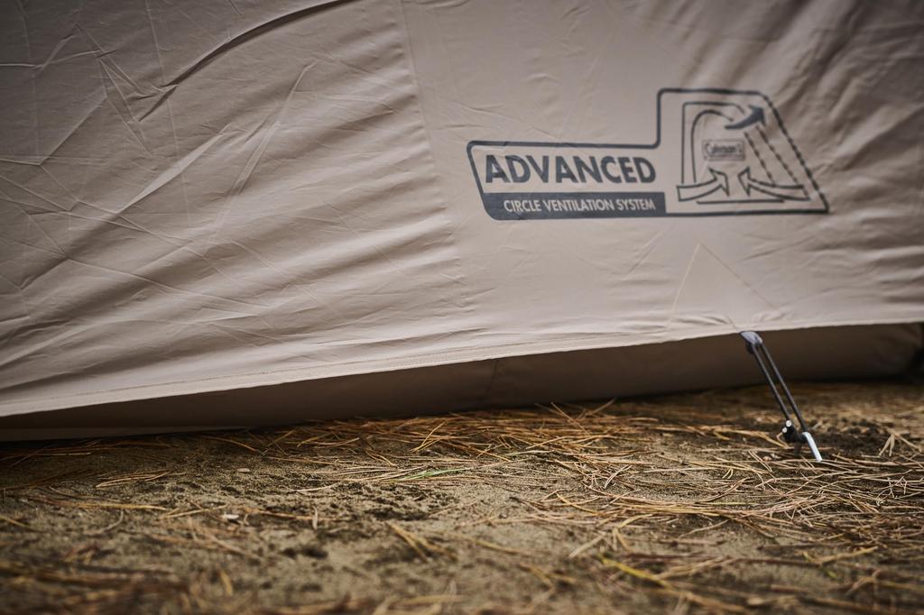 Coleman Tough Wide Dome Camping Tent Easy Person 1500mm Water Pressure Includes and Storage Features Air Circulation System VI/3025 (Greige) -