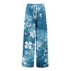 Women’s Wide Leg Pants High Waist Drawstring Loose Fit Lightweight Floral Print Trousers for Casual Summer Wear