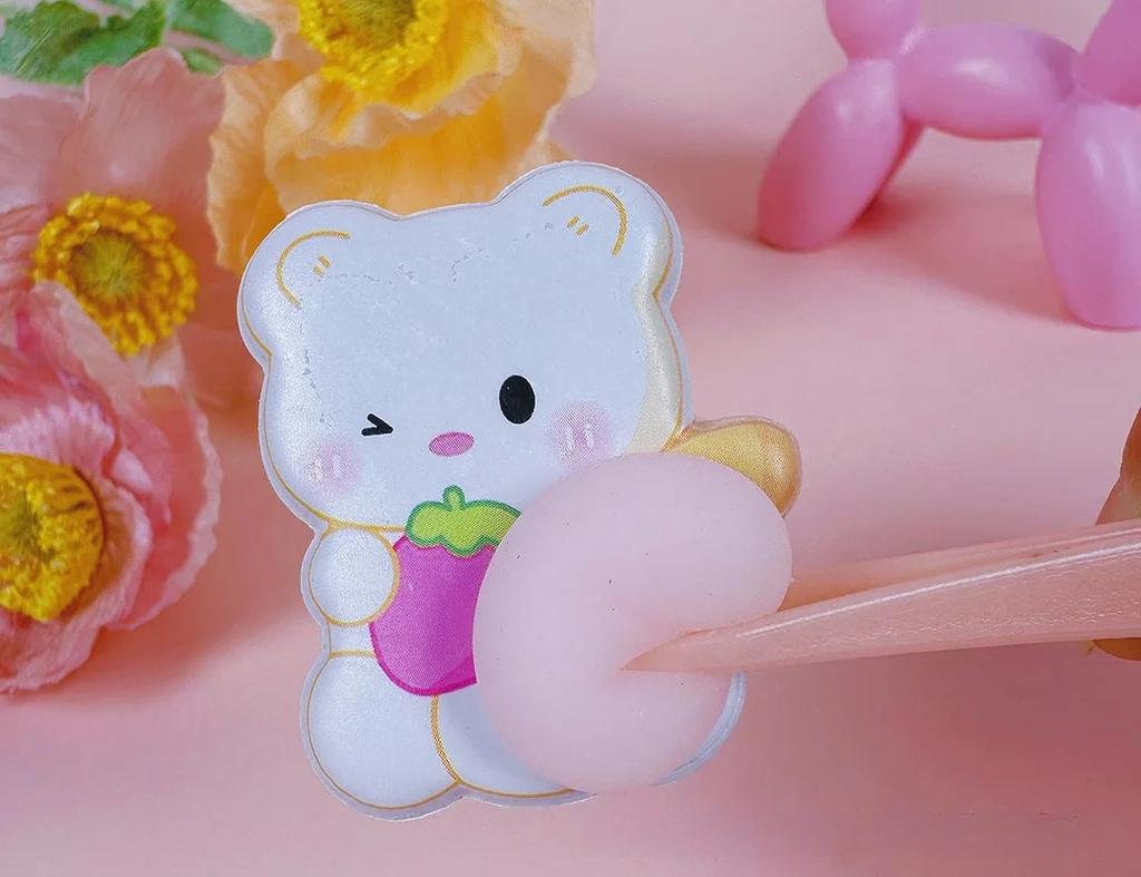 3D DIY Cartoon PVC Elastic Stickers Cute Hip Stress Relief Decorative Stickers for Phone Cases Stationery Daily Use